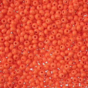 John Bead Czech Glass Seed Beads 6/0, Terra Intensive Orange (22g Vial) - 1 of 2