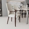 LeisureMod Elm Modern Dining Arm Chair in Leather Upholstery with Wood Legs for Mid-Century Kitchen and Home, Set of 4 - 2 of 4