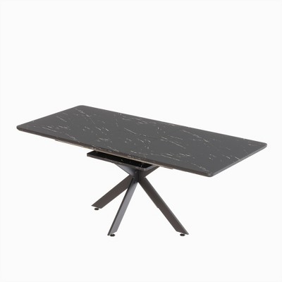 NicBex Mid-Century Rectangle Extendable Dining Table with X Shape Legs for 6 to 10,Meeting Room,Living Room