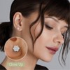 Gilded Lab-Grown Diamond 7 Stone Flower Earrings in 925 Sterling Silver & 14KT Yellow Gold-Plated Silver | 1/4, 1/2, 1, 2 Carat Total Weight - 3 of 4