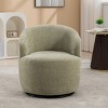 Chenille Swivel Accent Chair Barrel Accent Chair Armchair With Powder Coating Metal Ring-Tanpinhause - 2 of 4