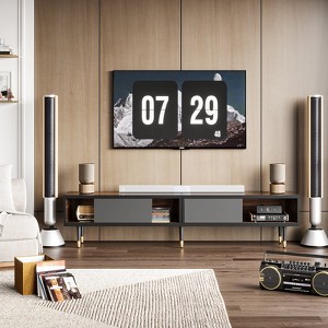 Bestier Mid Century Modern TV Stand for 85 inch TV, 2 in 1 Long TV Cabinet for Living Room - 1 of 4