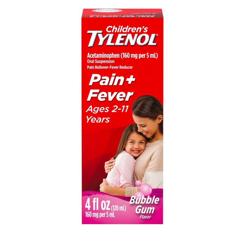 Children&#39;s Tylenol Pain + Fever Relief Liquid - Acetaminophen - Bubble Gum - 4 fl oz, 1 of 10