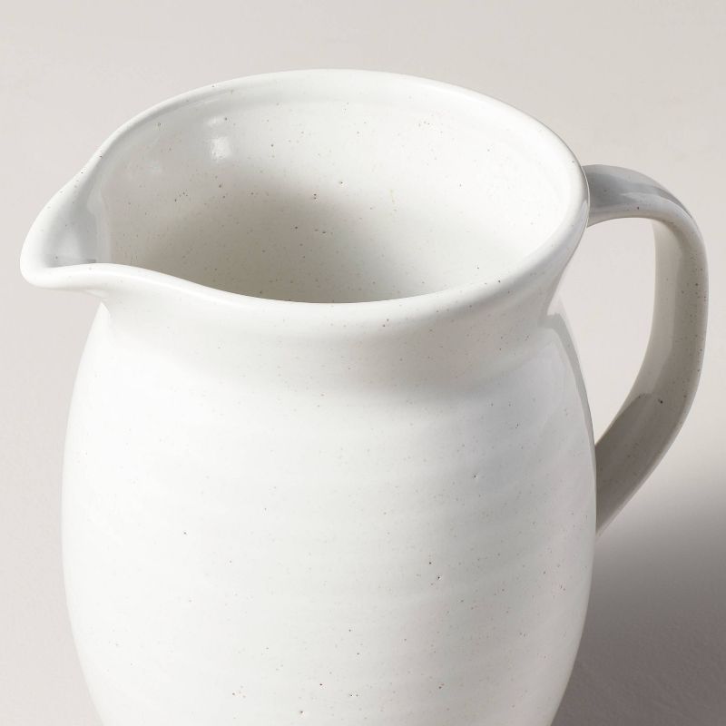 54oz Flared Brim Stoneware Beverage Pitcher Vintage Cream - Hearth &#38; Hand&#8482; with Magnolia, 4 of 8