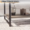 2-Tier Wooden Coffee Table with Storage Shelf -  Sturdy Industrial Center Tea Table for Living Room Home Office Apartment Farmhouse - 4 of 4