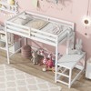 Whisen Twin Size High Loft Bed with Ladder landing Platform, Ladders and Guardrails - 2 of 4