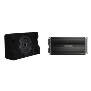 Kicker 52CVTDF102 CVTDF 10" Sub Down Firing enclosure w/ 500 Watt Key Amp Bundle - 1 of 4
