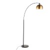 LumiSource March Contemporary Floor Lamp in Black Marble/Metal with Antique Brass Metal Shade - 2 of 4