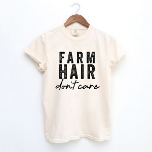 Simply Sage Market Women's Farm Hair Don't Care Short Sleeve Garment Dyed Tee - 1 of 4