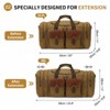 Unique Bargains Canvas Leather Accents Expandable Multi-Pocket Duffel Bag 20" x 9.8" x 11" Coffee - 3 of 4