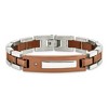 Black Bow Jewelry Men's Stainless Steel, Cognac Plated & Diamond I.D. Bracelet, 8.5 Inch - 3 of 4