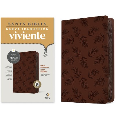 Biblia Ultrafina Ntv, Letra Grande de Zíper Con Filament (Sentipiel, Palmera Café, Índice, Letra Roja) - (Leather Bound)