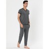Lars Amadeus Men's Short Sleeves Top and Long Pants Sleepwear Set 2 Packs - 4 of 4