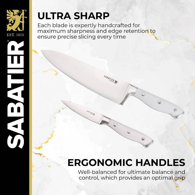 Sabatier 15pc Block Knife Set White, 5 of 8