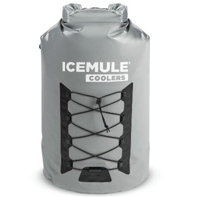 IceMule 1015-Grey Pro XLarge Collapsible Portable Soft Sided Roll Top 33 Liter 24 Can Lightweight Insulated Waterproof Backpack Cooler