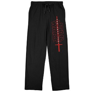 Star Wars The Last Jedi Lightsaber Logo Men's Black Sleep Pajama Pants - 1 of 2