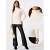 Allegra K Women's Long Sleeve Ribbed Stretch Winter Pullover Outwear High Neck Sweater - 2 of 4