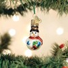 Old World Christmas 2.0 Inch Mini Snowman Ornament Wreath Blue Mittens Tree Ornaments - 3 of 3
