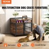 Munora 41" Furniture Style Dog Crate with Storage, Double Door Wooden Dog Cage for Large/Medium Breeds up to 70 lbs, Rustic Brown - 2 of 4