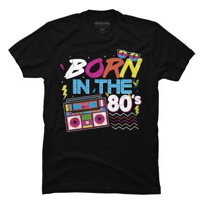 Men's Design By Humans Born In 80s Retro By Musicoilustre T-shirt : Target