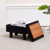 ChicFurnit Ottomans and Benches Storage Ottoman Rectangle Footstool Foot Rest Footstool with Wood Legs for Living Room, Black, 16.54"*12.6"*6.69" - 2 of 4
