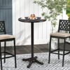 Costway 24” Patio Round Bar Table with Carved Texture for Garden Backyard Balcony, Poolside - 4 of 4