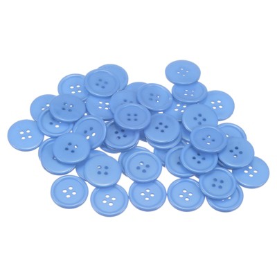 Unique Bargains Resin Craft Snap Round Flat 4-Hole Sewing Buttons 50 Pcs