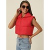 Seta T Women's High Stand Collar Lightweight Zip Puffer Crop Padded Vest - 3 of 4