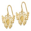 Black Bow Jewelry 19mm Cutout Butterfly Dangle Earrings in 14k Yellow Gold - 2 of 4