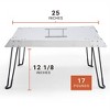 Radiate Stainless Steel Fire Pit Cover - Square Heat Deflector for Outdoor - (25 x 12.25 In) - Smokeless Firepit - 4 of 4