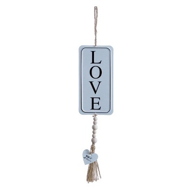 VIP Wood 16 in. White Love Hanging Tag with Tassel