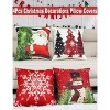Christmas Pillow Covers 18''x18'', Set of 4, Christmas Patterns Christmas Tree, Snowman, Snowflakes - 3 of 4