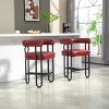 Height Bar Stools Set Of 2,Boasting Curved Wishbone Frame Streamlined Silhouette Armrest Counter Stool with Three Legs-Cuddlewood - 3 of 4