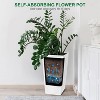 coucheta Planter Set of 2, Large Rattan Flower Pot with 2 Trays and a Water Level Monitor, Outdoor Indoor for Patio, Porch, Balcony, Living Room - 3 of 4