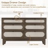 52'' Rattan Dresser with 6 Drawers, Farmhouse Chest of Drawers with Power Outlet, Bedside Nightstand for Bedroom, Children Room, Apartment - 4 of 4