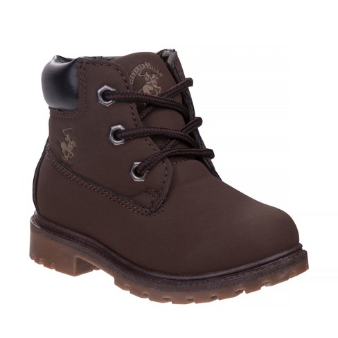 Beverly Hills Polo Club Lace-up Unisex Construction Boots - Brown, 12 ...