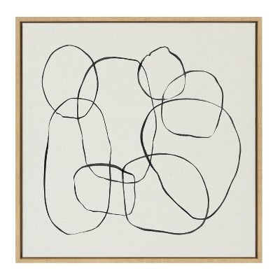 Natural 30x30 Abstract Black and White Canvas Art Print