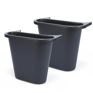 Rubbermaid Resin Deskside Wastebasket, Small Plastic Trash Can, Black, 2 Pack - 1 of 3