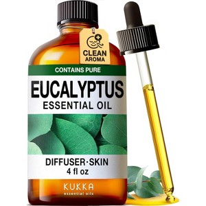 Eucalyptus Essential Oil (4 Fl Oz/118 ml) - KUKKA Eucalyptus Oil for Diffuser, Humidifier, Skin, Hair - 1 of 4