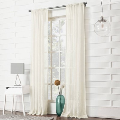 Cream Sheer Polyester Rod Pocket Curtain Panel