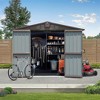 NicBex Metal Outdoor Storage Shed with Lockable Doors and Air Vents for Backyard Garden,Patio,Brown/Black - 2 of 4