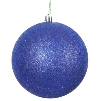 Vickerman N211222 4.75 in. Glitter Clear Christmas Tree Ball Ornament,  Cobalt Blue - Pack of 4