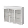 DOMETOUR 3 Door Arched Wall Mounted Glass Cabinet for Kitchen, Living Room and Bathroom - 3 of 4