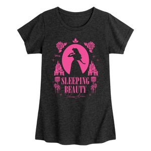 Girls' - Disney Princess - Sleeping Beauty Silhouette Fitted Short Sleeve Graphic T-Shirt - 1 of 4