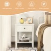 Tangkula 2PC End Table Nightstand w/Drawer & Shelf Bedroom Living Room Furniture Brown/Black/White - 4 of 4