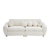 Homy Casa Modern Boucle Sectional Sofa with Round Pillows and Curved Arms for Living Room or Apartment, White - 4 of 4
