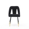 Akoasm Set of 2 Modern Velvet Upholstered Dining Chair with Nailheads and Gold Tipped Black Metal Legs For Dining Room & Kitchen-Black - 3 of 4