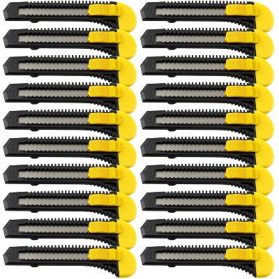 MotoProducts Bulk 6" Box Cutters Black with Snap-Off Blades and Safety Locks