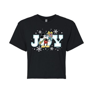 Women's - Disney - Joy Mickey Cropped Graphic T-Shirt - 1 of 4