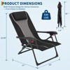 Foldable Beach Chair for Adults - Portable Outdoor Camping Recliner, High Back with Hard Armrest, Sun Lounger for Patio & Garden, 330lb Capacity - 3 of 4